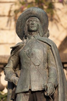 statue of D'Artagnan in Auch, in Gascony, American Plan