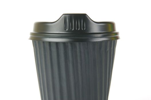 Takeaway coffee cups isolated against an orange background