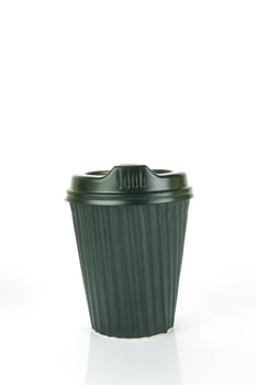 Takeaway coffee cups isolated against an orange background