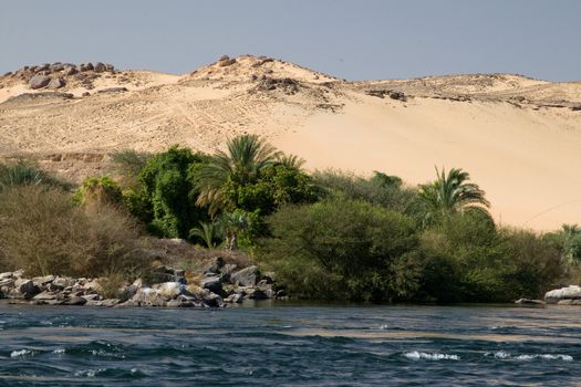 We take a closer look at life on Nile River on MAY 27, 2008, while having a felucca sailboat ride from Aswan to Elephantine Island and to a nubian village.