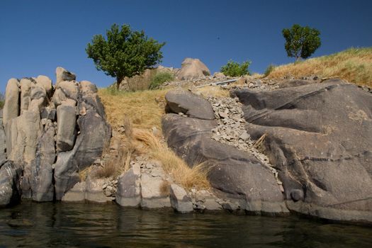 We take a closer look at life on Nile River on MAY 27, 2008, while having a felucca sailboat ride from Aswan to Elephantine Island and to a nubian village.