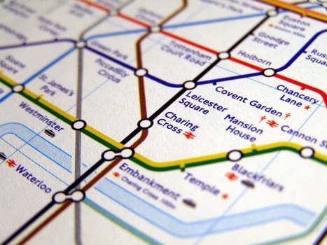 Tube map of the London Underground subway metro network