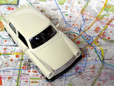 Scale model of a Trabant East Germany communist car from Berlin