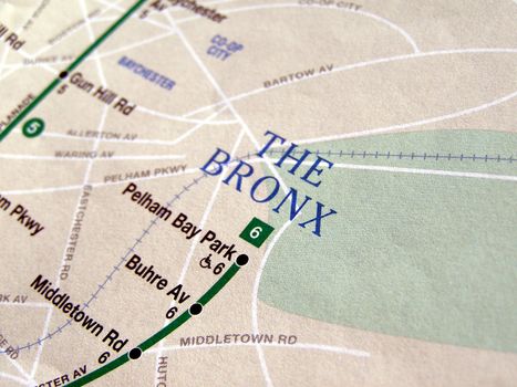 Subway map of the New York underground metro tube network