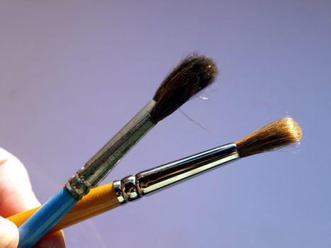 Paintbrushes tools for oil or tempera or watercolor painting