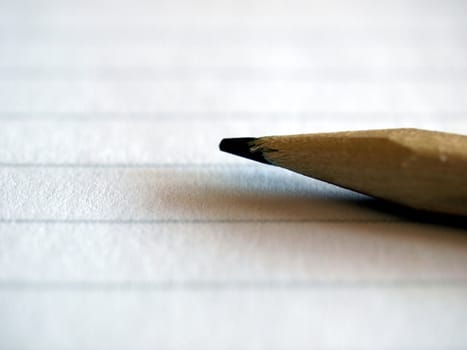 Notebook note pad page with pencil
