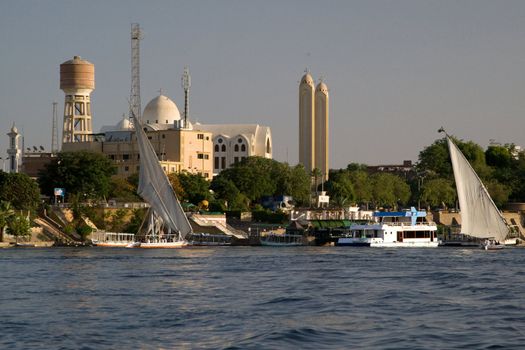 We take a closer look at life on Nile River on MAY 27, 2008, while having a felucca sailboat ride from Aswan to Elephantine Island and to a nubian village.