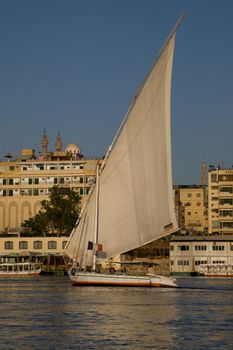 We take a closer look at life on Nile River on MAY 27, 2008, while having a felucca sailboat ride from Aswan to Elephantine Island and to a nubian village.