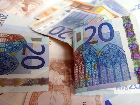 Euro banknotes money