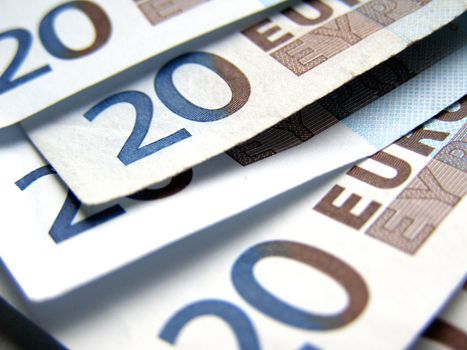 Euro banknotes money
