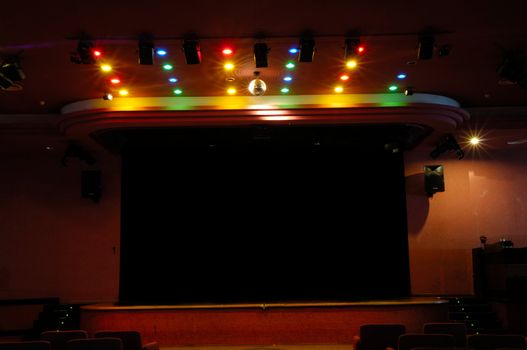 Empty Stage with disco lights