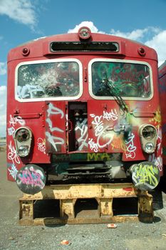 Graffiti on an old train