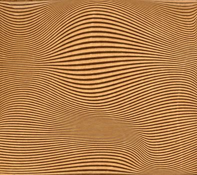 Warped brown corrugated cardboard sheet background