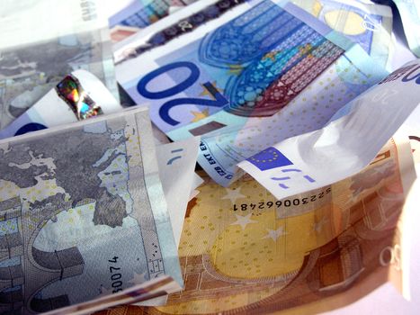 Euro banknotes money