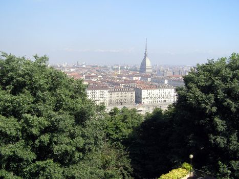 Turin panorama seen from the hill