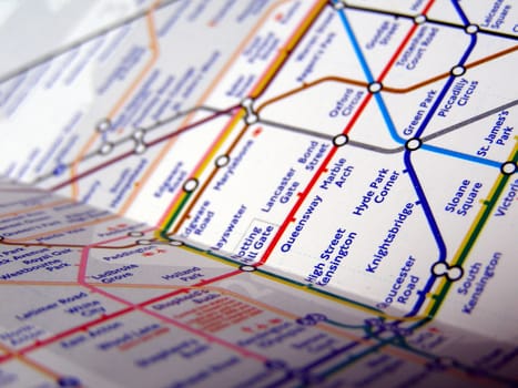 Tube map of the London Underground subway metro network
