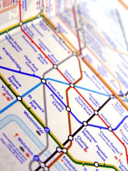 Tube map of the London Underground subway metro network