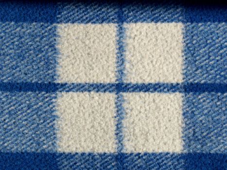 Blue tartan wool fabric
