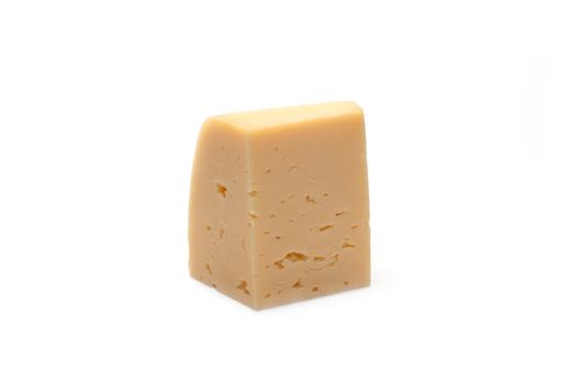 Piece of the cheese insulated on white background