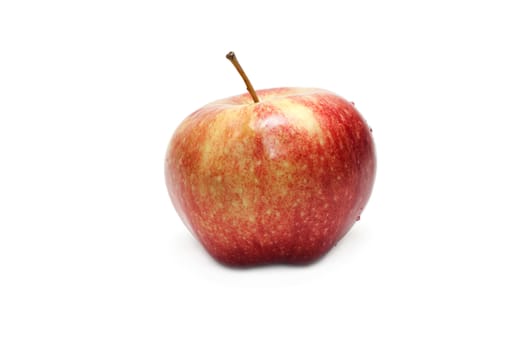 Red apple, wet insulated on white background