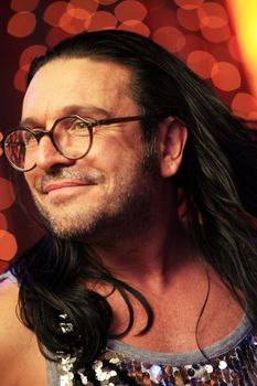 MOSCOW - DEC 25 : Russian singer and musician Oleg Sleptsov from the group "Semi-precious stones" during a show in Moscow in December 25, 2008. 