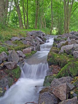 Stream and rocks in a forest in Germany
