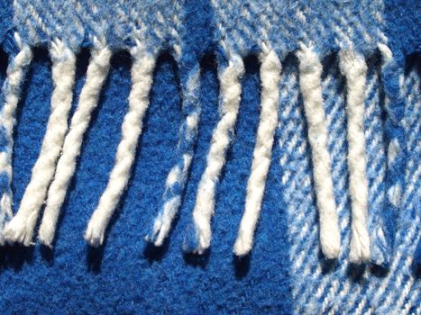 Blue tartan wool fabric