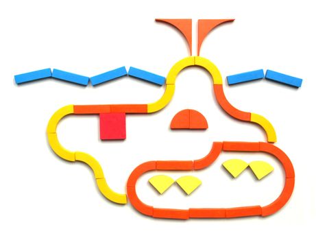 Tangram game toy with submarine