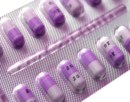 Tablet with medical pharmaceutical pills