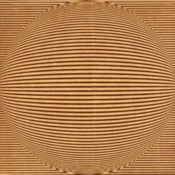 Brown corrugated cardboard sheet background with spherical bump