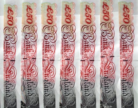 Detail of British Pounds banknotes money