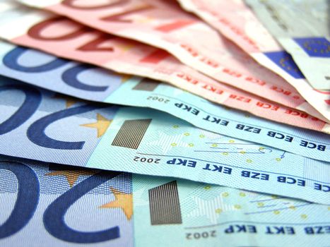 Euro bank notes money (European Union currency)