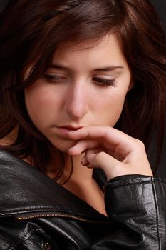 portrait of a young pretty caucasian woman.