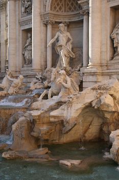 View of the famous Trevi Fountain in Rome, Italy