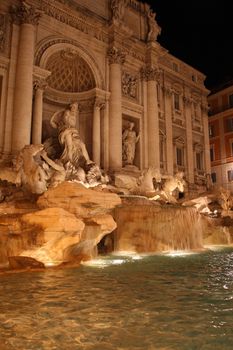 View of the famous Trevi Fountain in Rome, Italy