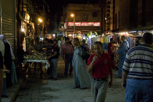 Egypt - We take a closer look at Cairo's Khan El-Khalili Bazaar life on MAY 31, 2008, as this shopping area dates back to 1382.