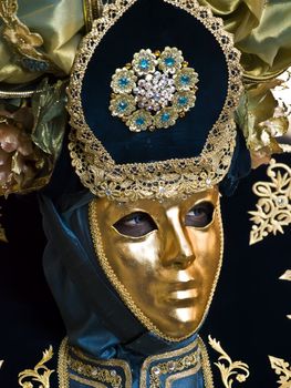 VALLETTA, MALTA - Feb 21st 2009 - People wearing beautiful Venetian style masks and costumes at the International Carnival of Malta 2009