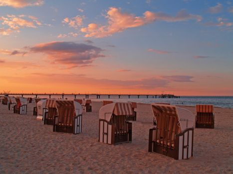 Beach with Beach Chairs, Usedom, Germany
