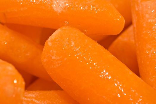 macro shot of freshly washed carrots