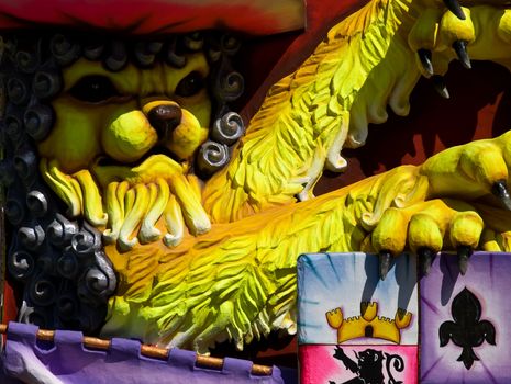 Detail from a float at the International Carnival of Malta 2009 with Valletta coat of arms