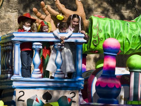 VALLETTA, MALTA - Feb 22 2009 - Young kids having fun at the International Carnival of Malta 2009