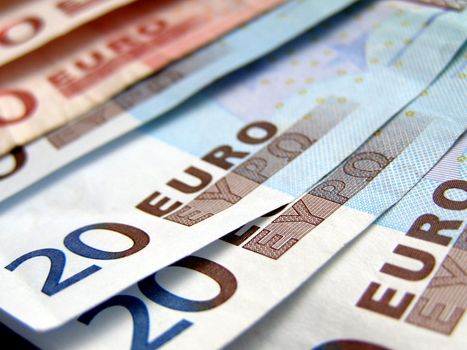 Euro banknotes money