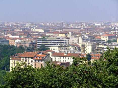 Turin panorama seen from the hill
