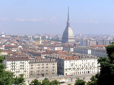 Turin panorama seen from the hill