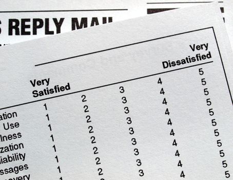 Survey from very satisfied to very dissatisfied