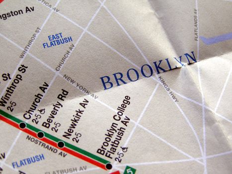 Subway map of the New York underground metro tube network
