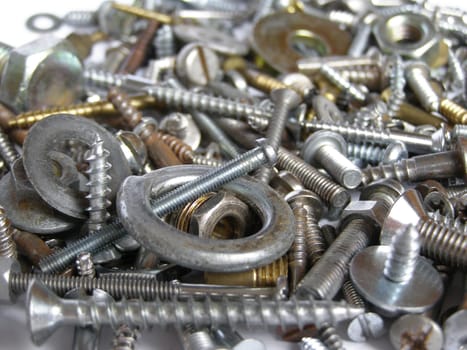 Industrial steel hardware bolts, nuts, screws