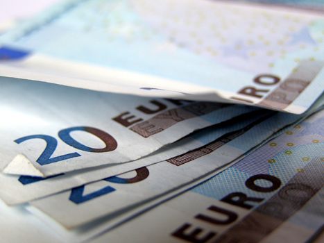 Euro banknotes money