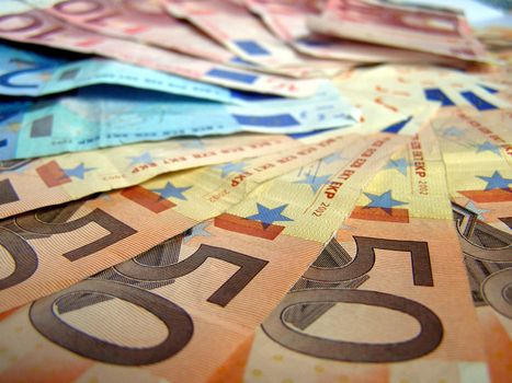 Euro banknotes money