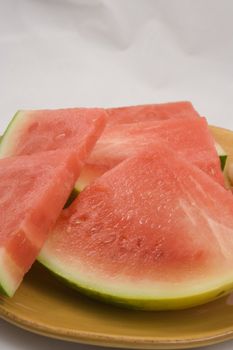 plate full of Watermellon slices summer food